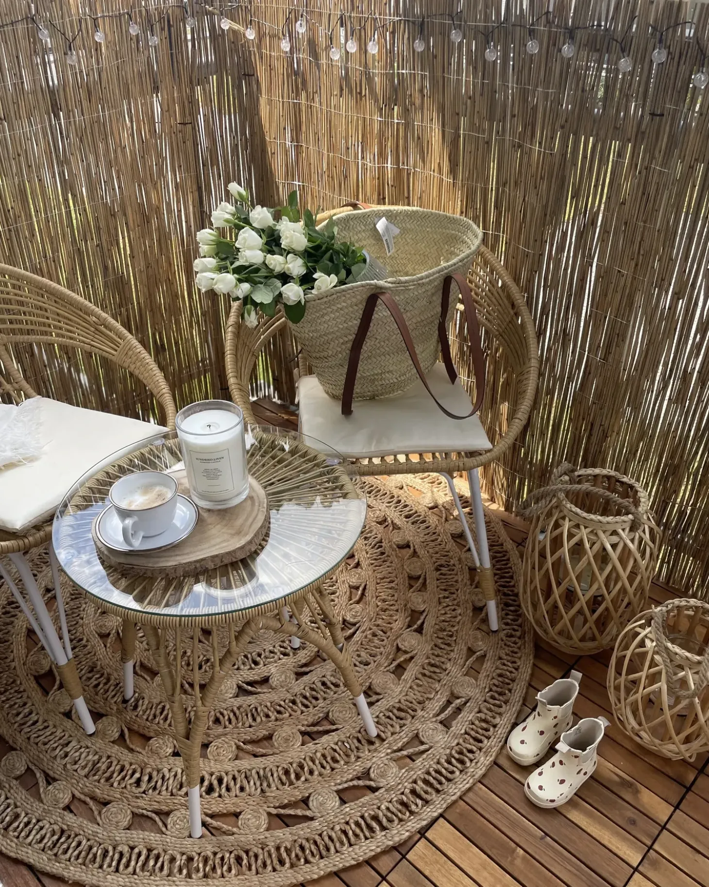 Gulvtæppe KERER Beige ø 140 cm Jute