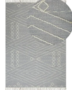 Gulvtæppe KHENIFRA Lysegrå 160 x 230 cm Bomuld