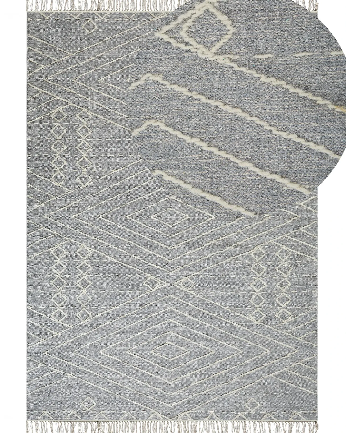 Gulvtæppe KHENIFRA Lysegrå 160 x 230 cm Bomuld