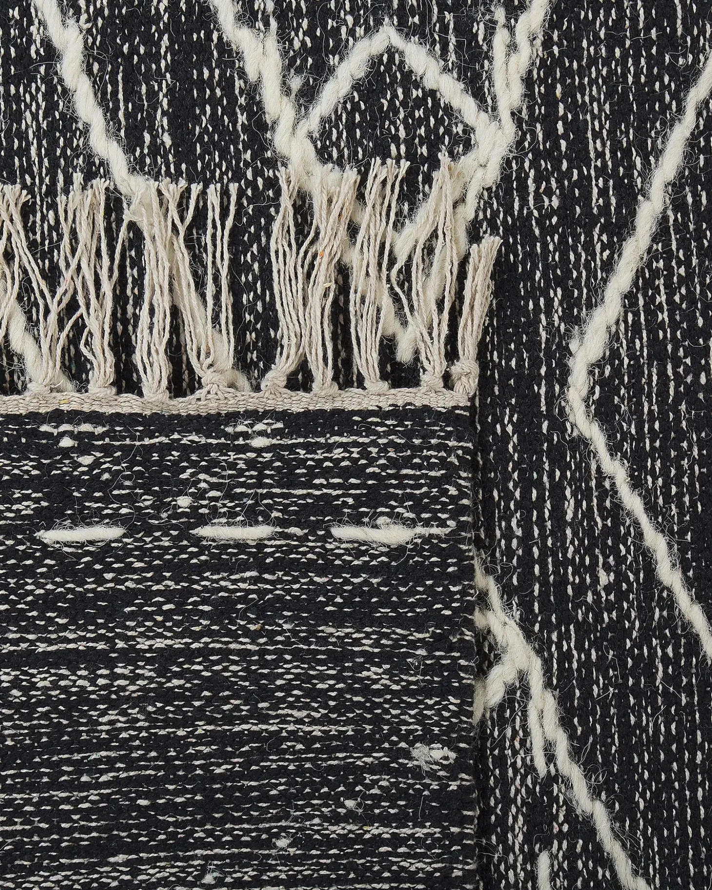 Gulvtæppe KHENIFRA Sort 160 x 230 cm Bomuld