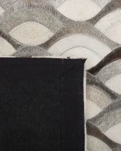 Gulvtæppe KIRCA Beige 140 x 200 cm Ægte læder