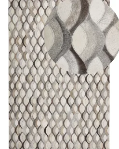 Gulvtæppe KIRCA Beige 140 x 200 cm Ægte læder