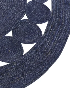 Gulvtæppe KOYUNLU Mørkeblå ø 120 cm Jute