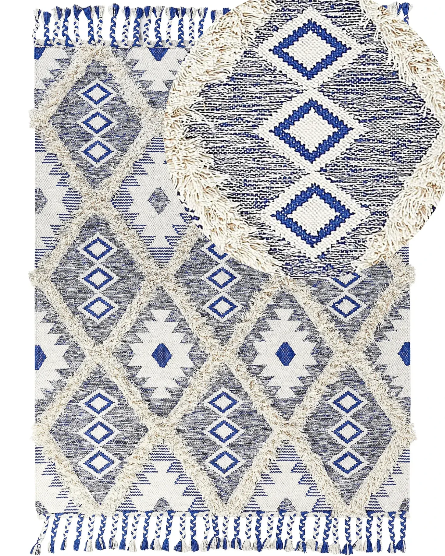 Gulvtæppe MANAVGAT Lys Beige 140 x 200 cm Bomuld