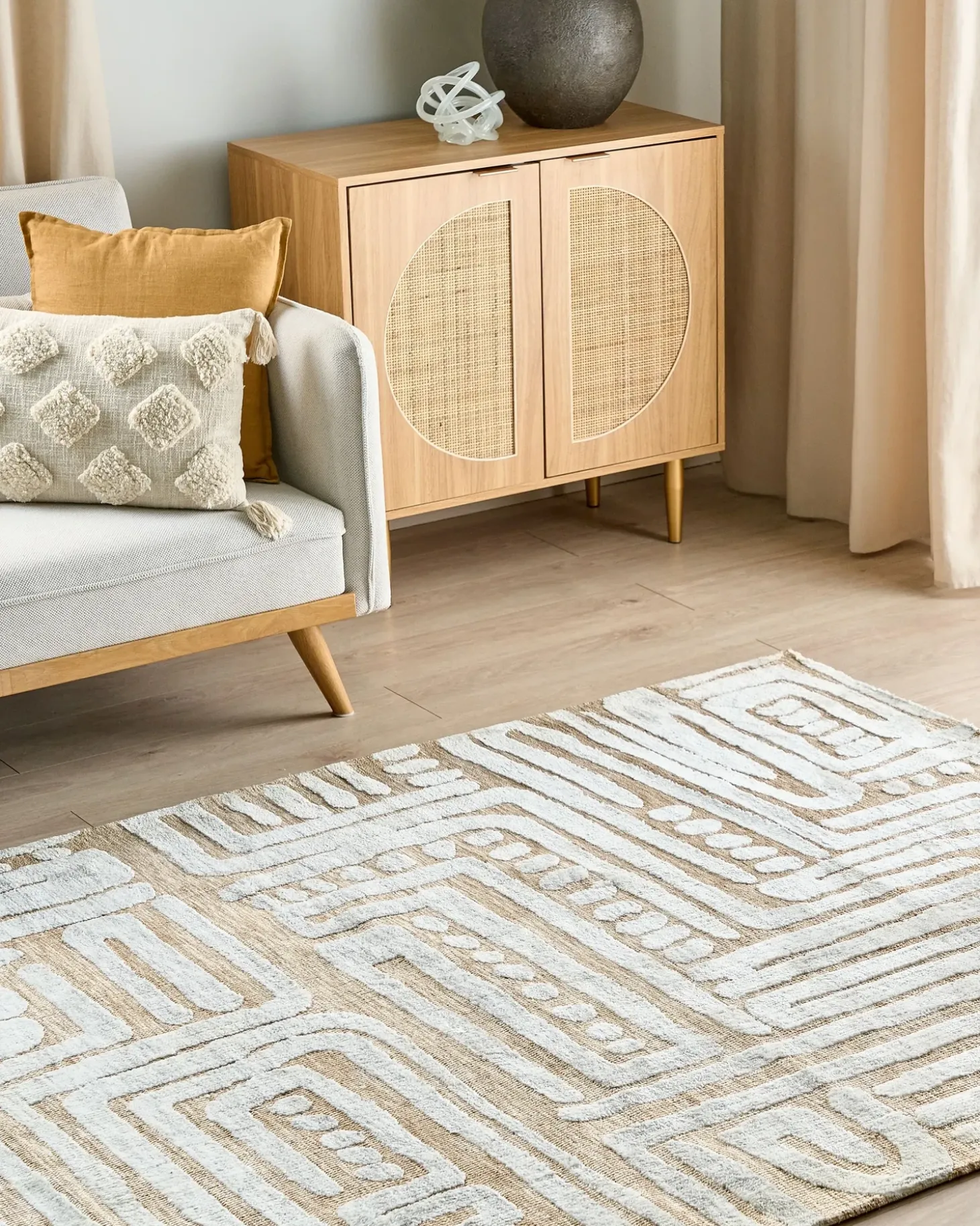 Gulvtæppe MANDAI Beige 160 x 230 cm