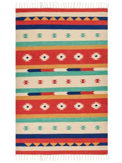 Gulvtæppe MARGARA Multifarvet 140 x 200 cm Bomuld Kelim