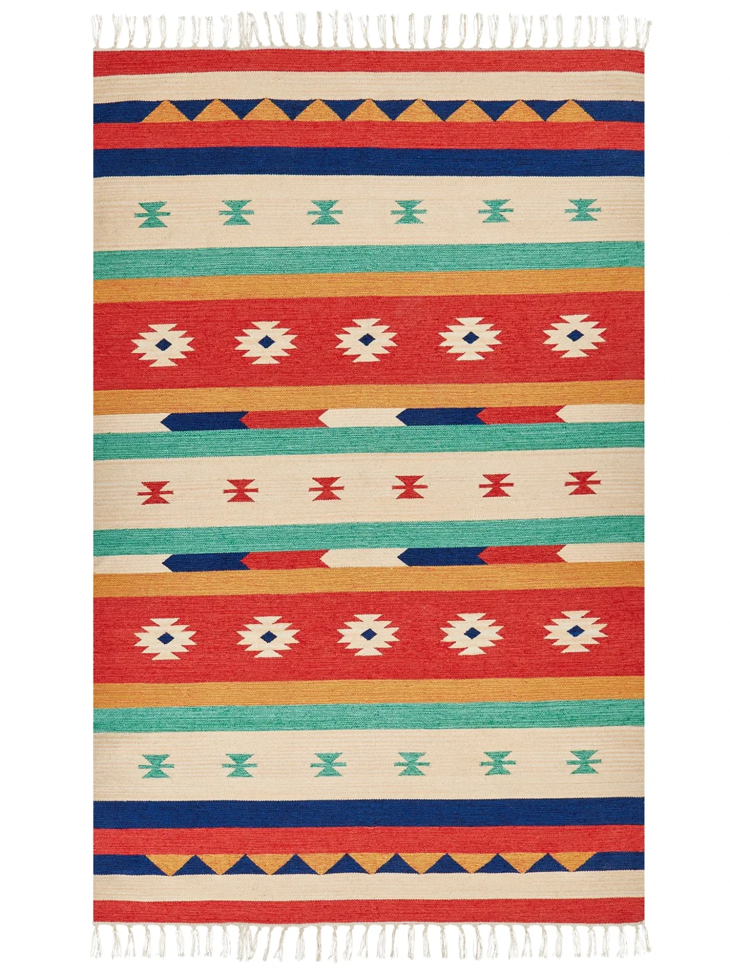 Gulvtæppe MARGARA Multifarvet 140 x 200 cm Bomuld Kelim
