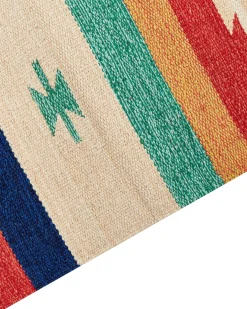 Gulvtæppe MARGARA Multifarvet 140 x 200 cm Bomuld Kelim