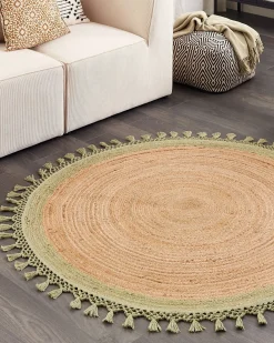 Gulvtæppe MARTS Grøn ø 140 cm Jute