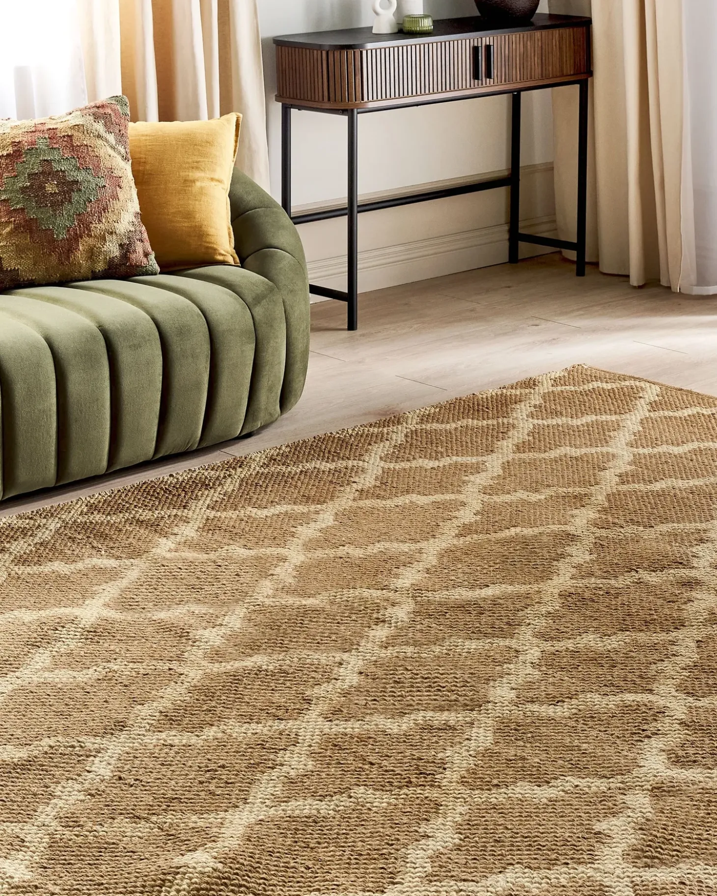 Gulvtæppe MERMER Beige 200 x 300 cm Jute