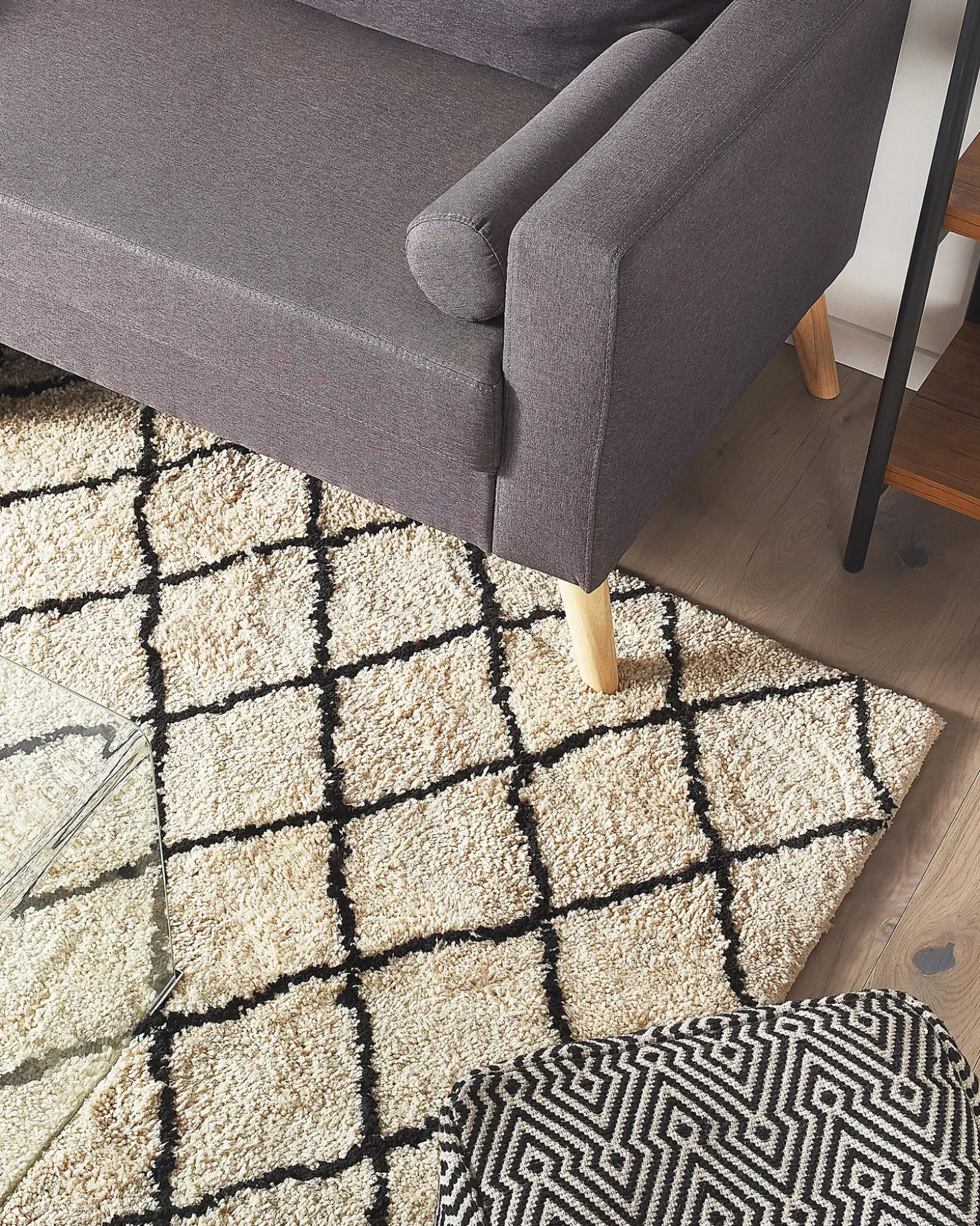 Gulvtæppe MIDYAT Beige 200 x 200 cm
