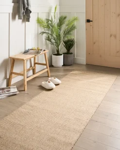 Gulvtæppe NANDED Lys Beige 80 x 300 cm Jute