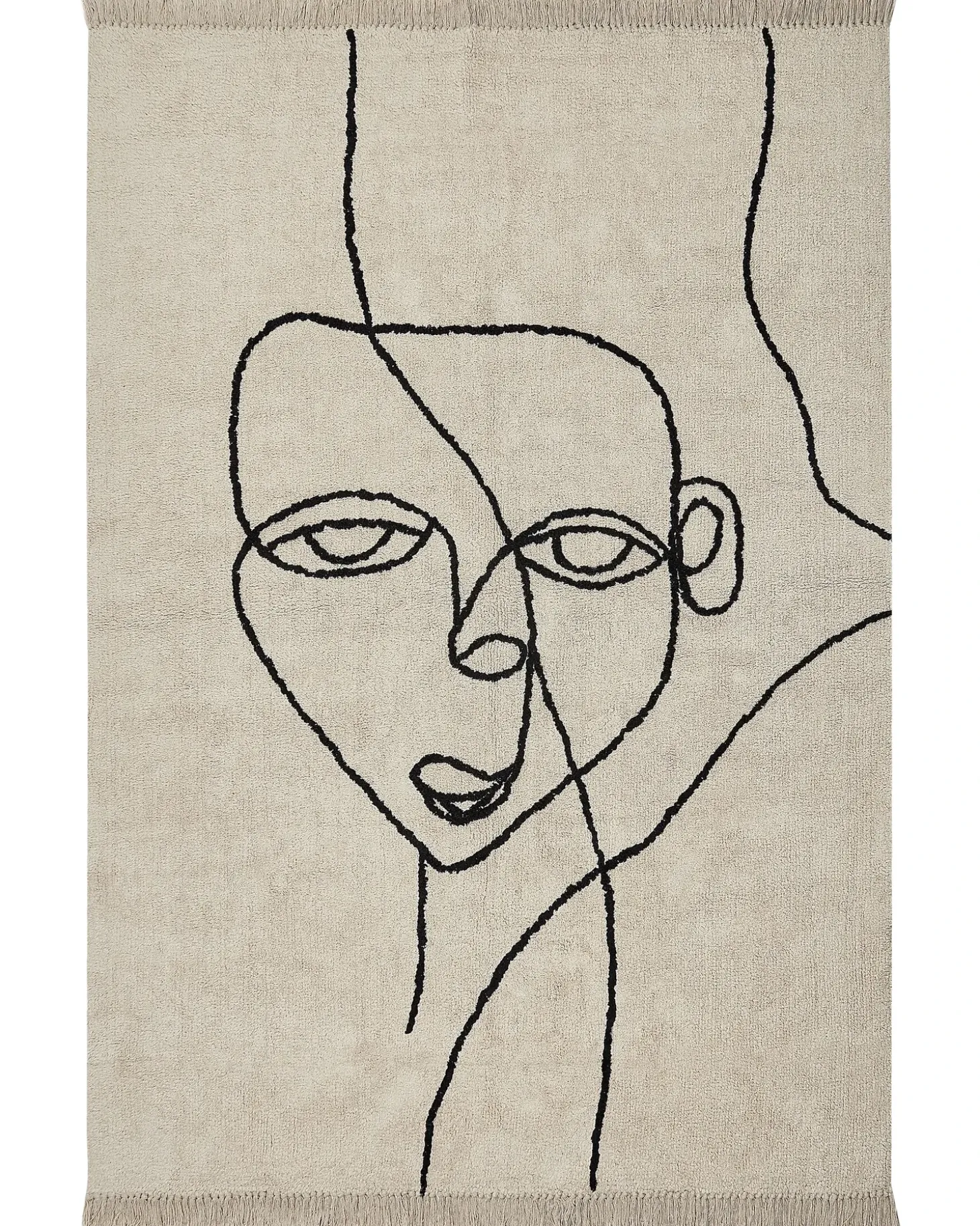 Gulvtæppe NURU Lys Beige 160 x 230 cm Bomuld