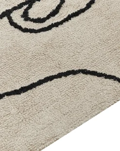 Gulvtæppe NURU Lys Beige 160 x 230 cm Bomuld
