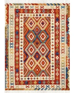 Gulvtæppe OSHAKAN Multifarvet 160 x 230 cm Uld Kelim