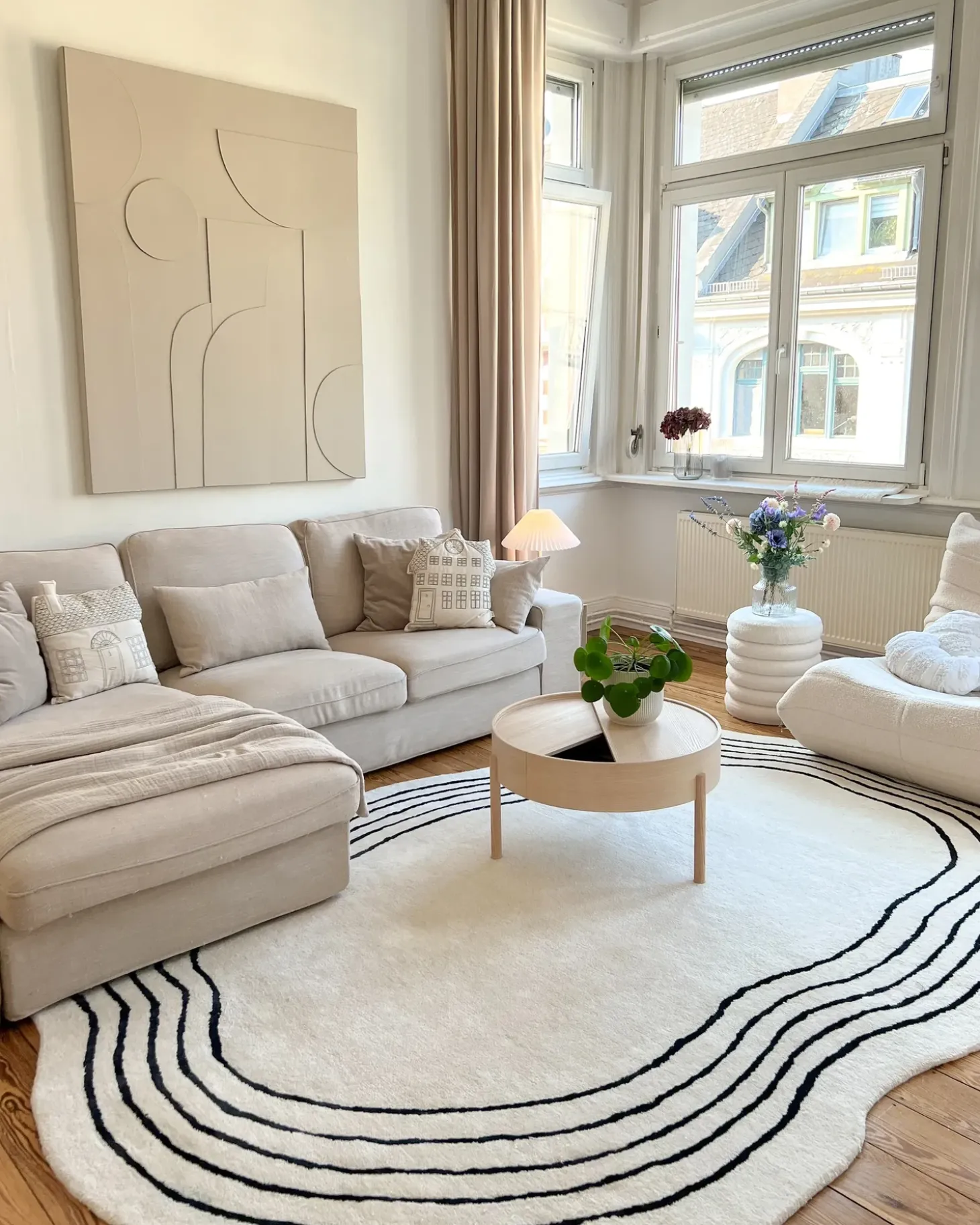Gulvtæppe RAMZAN Beige 200 x 300 cm Viskose