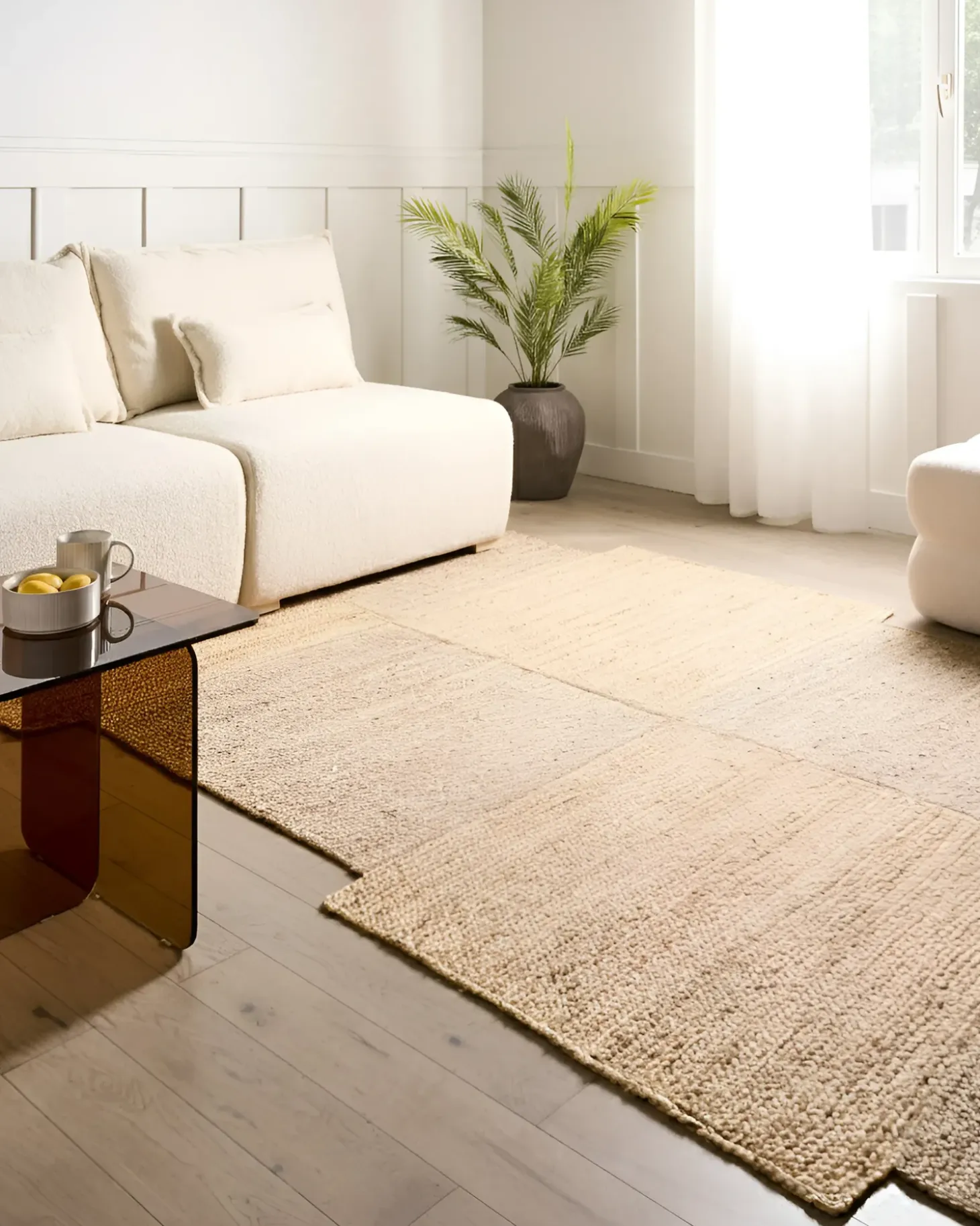 Gulvtæppe SANGLI Beige 200 x 300 cm Jute