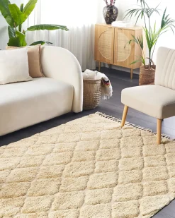 Gulvtæppe SANLIURFA Sand Beige 160 x 230 cm Bomuld
