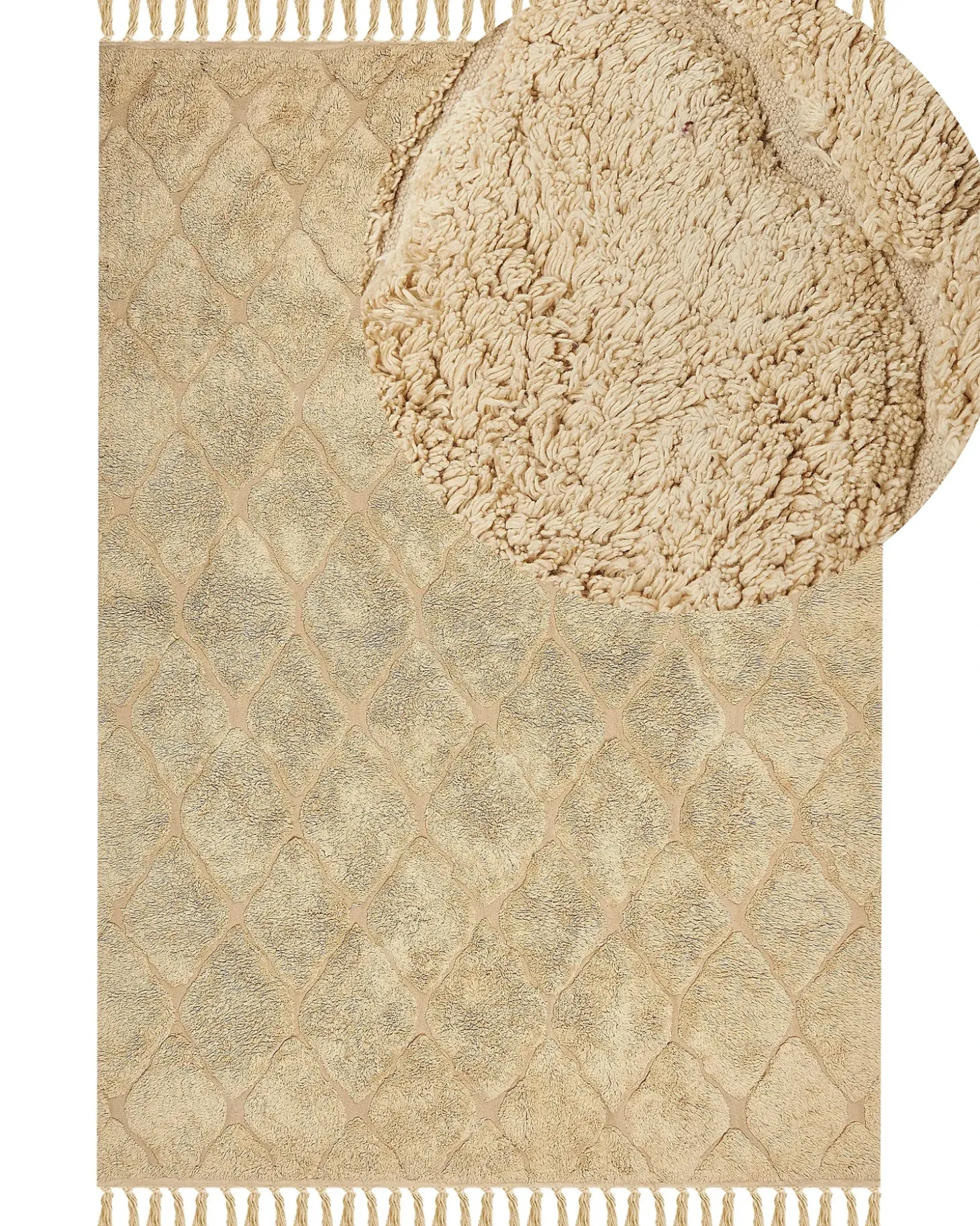 Gulvtæppe SANLIURFA Sand Beige 160 x 230 cm Bomuld