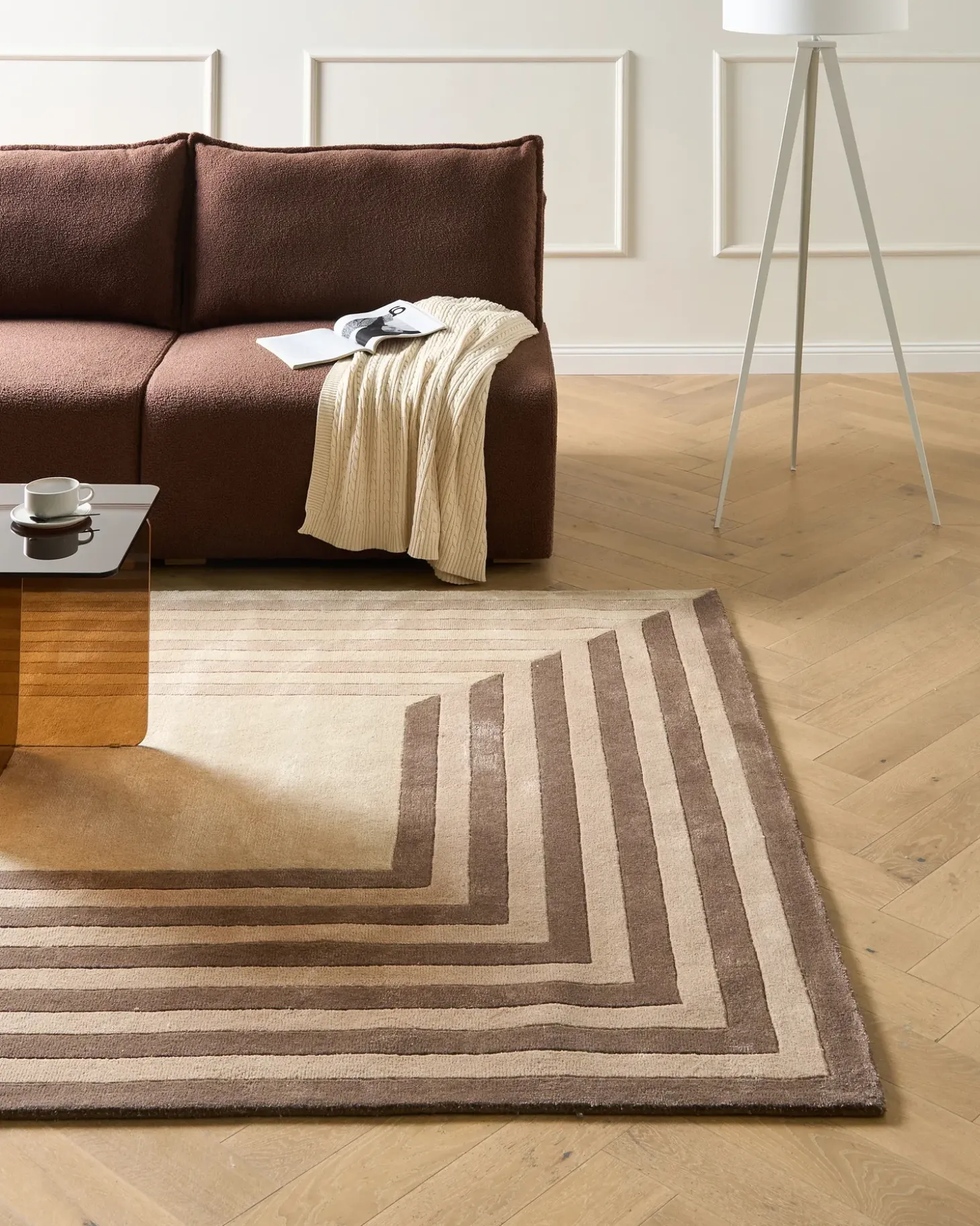 Gulvtæppe SARAI Beige 200 x 300 cm Viskose