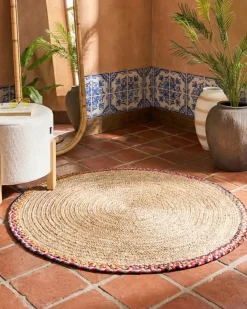 Gulvtæppe SATARA Multifarvet ø 120 cm Jute