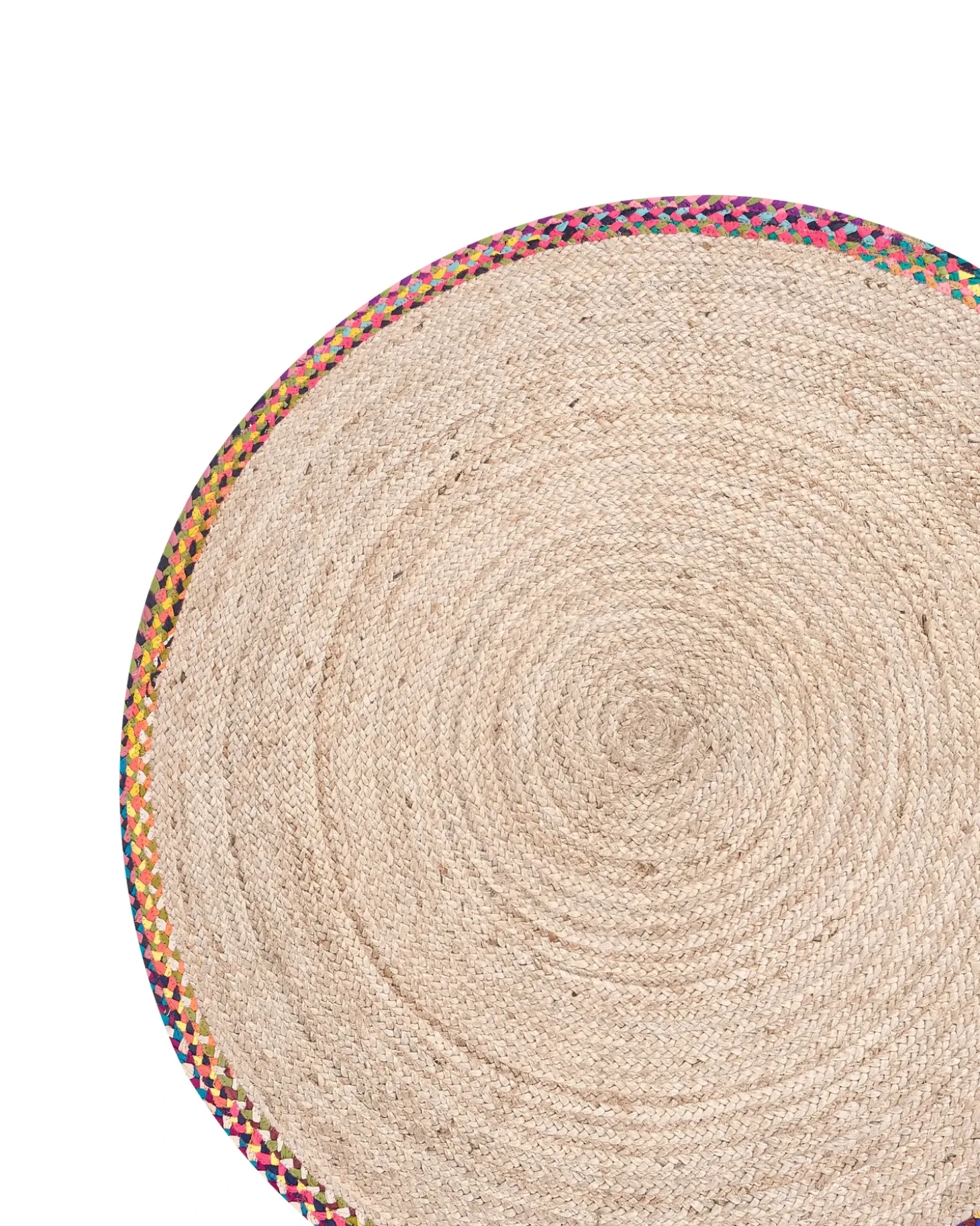 Gulvtæppe SATARA Multifarvet ø 120 cm Jute