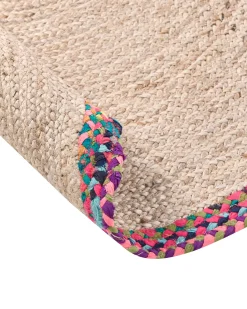 Gulvtæppe SATARA Multifarvet ø 120 cm Jute