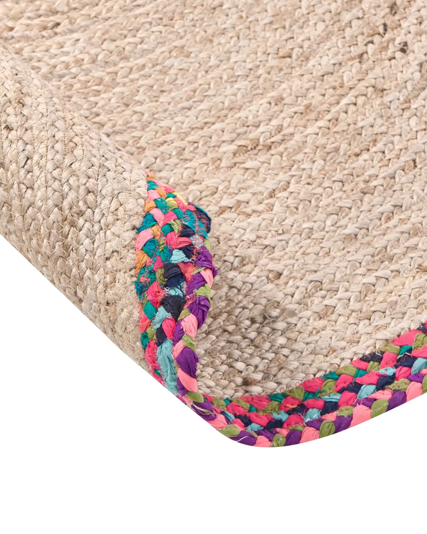 Gulvtæppe SATARA Multifarvet ø 120 cm Jute