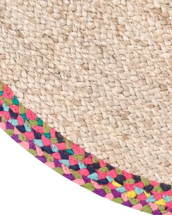 Gulvtæppe SATARA Multifarvet ø 120 cm Jute