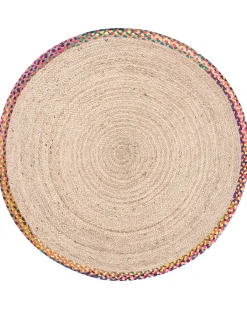 Gulvtæppe SATARA Multifarvet ø 120 cm Jute