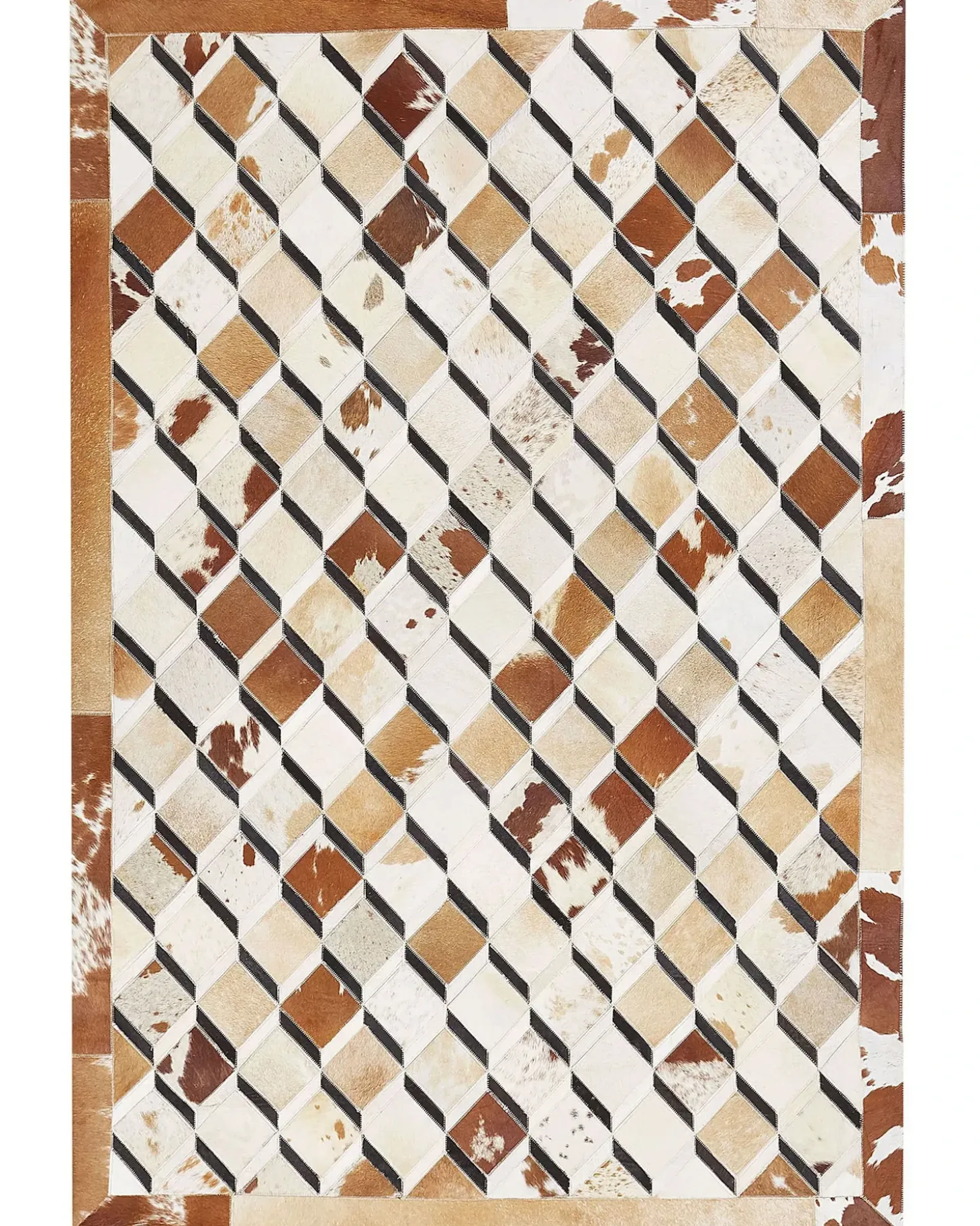 Gulvtæppe SERINOVA Brun 160 x 230 cm Ægte læder