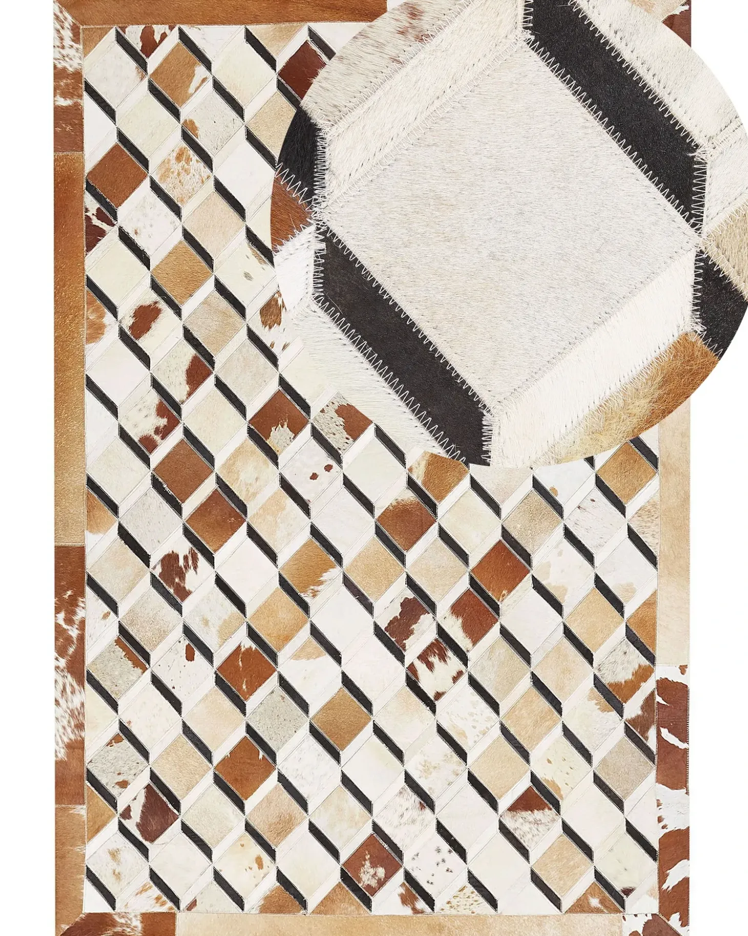 Gulvtæppe SERINOVA Brun 160 x 230 cm Ægte læder