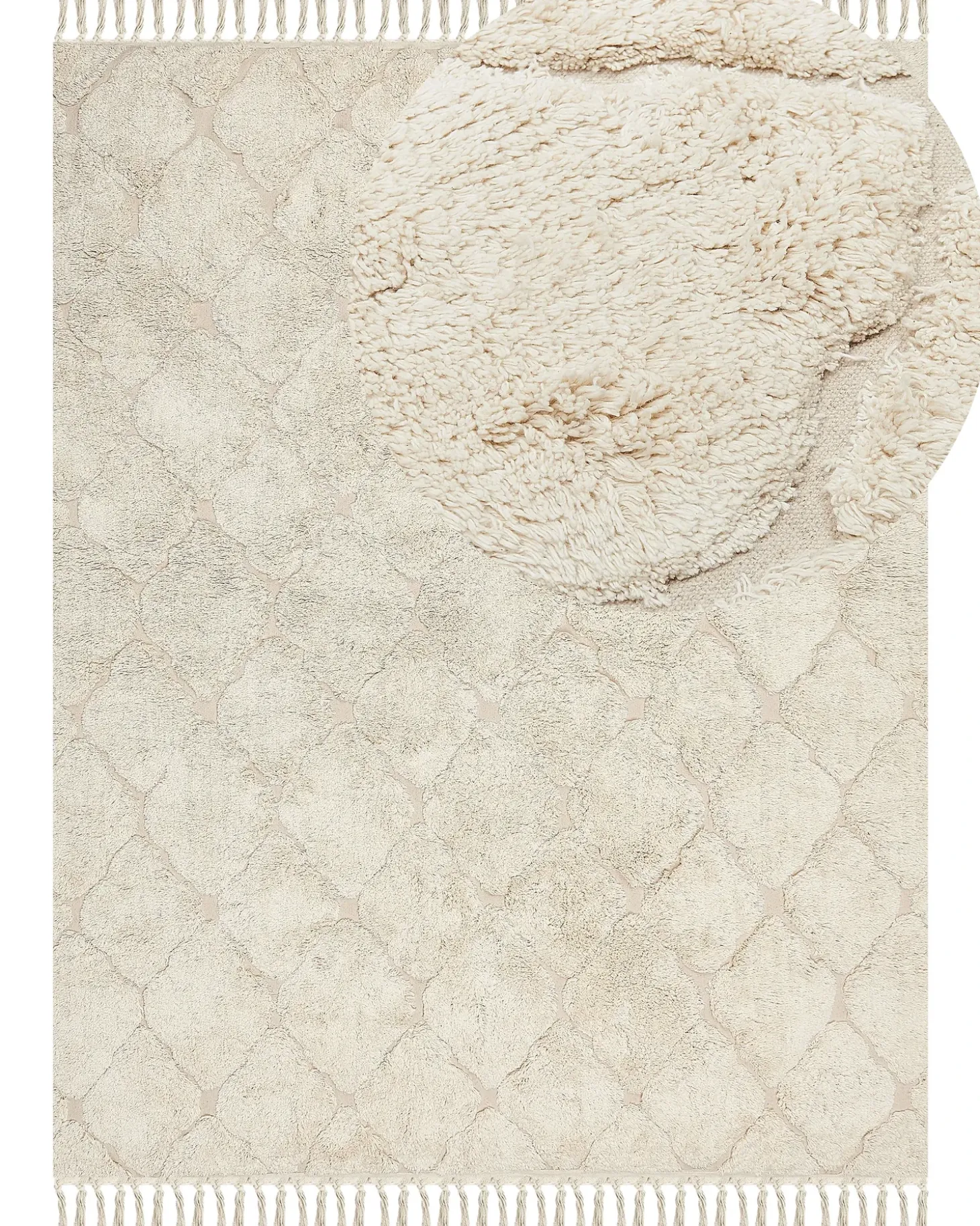 Gulvtæppe SILCHAR Beige 160 x 230 cm Bomuld