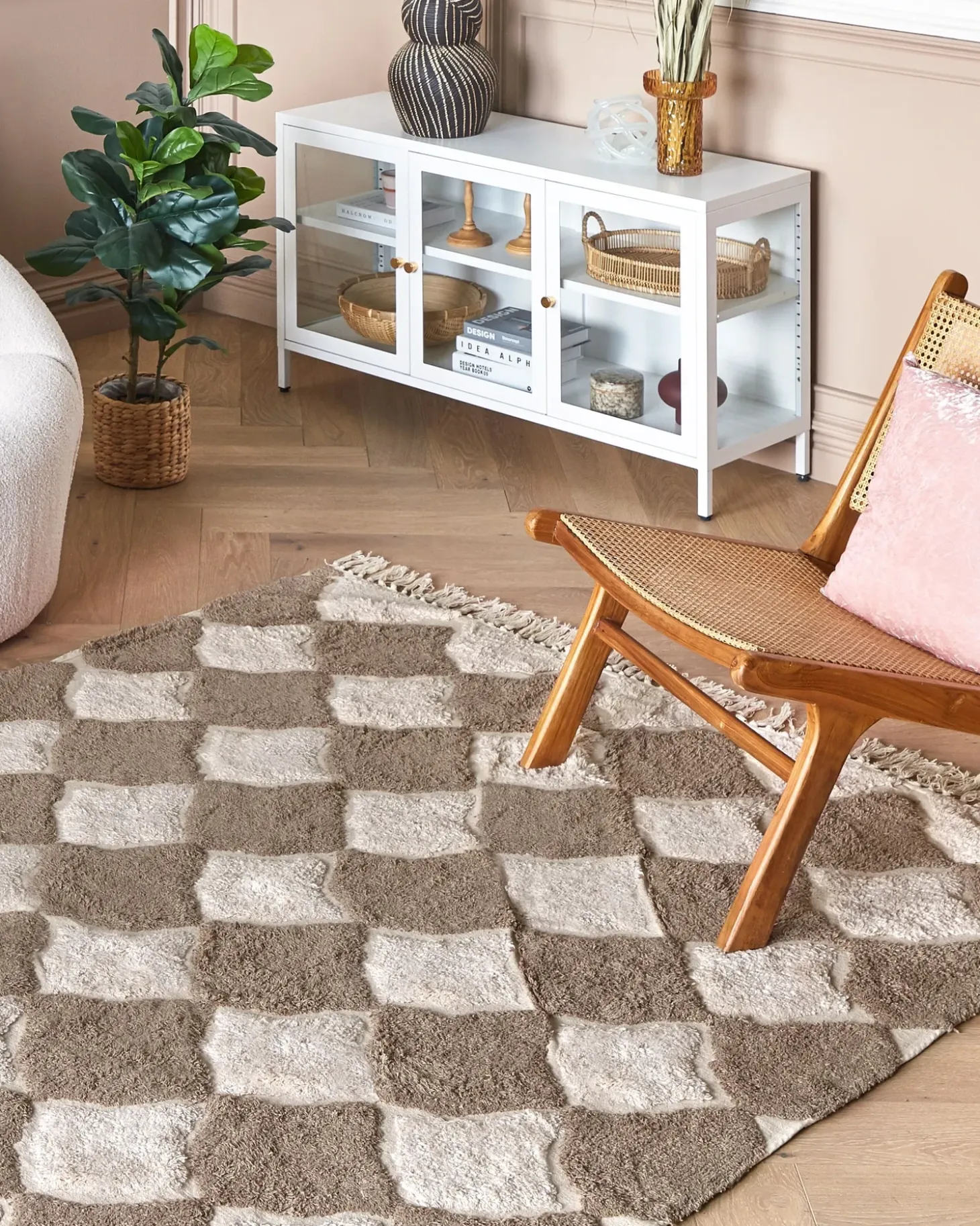 Gulvtæppe SINOP Beige 160 x 230 cm Bomuld