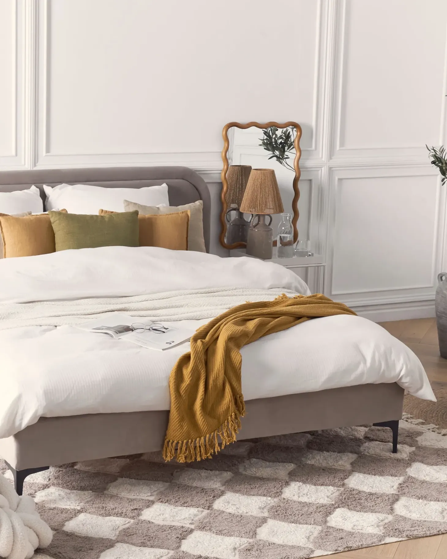Gulvtæppe SINOP Beige 160 x 230 cm Bomuld