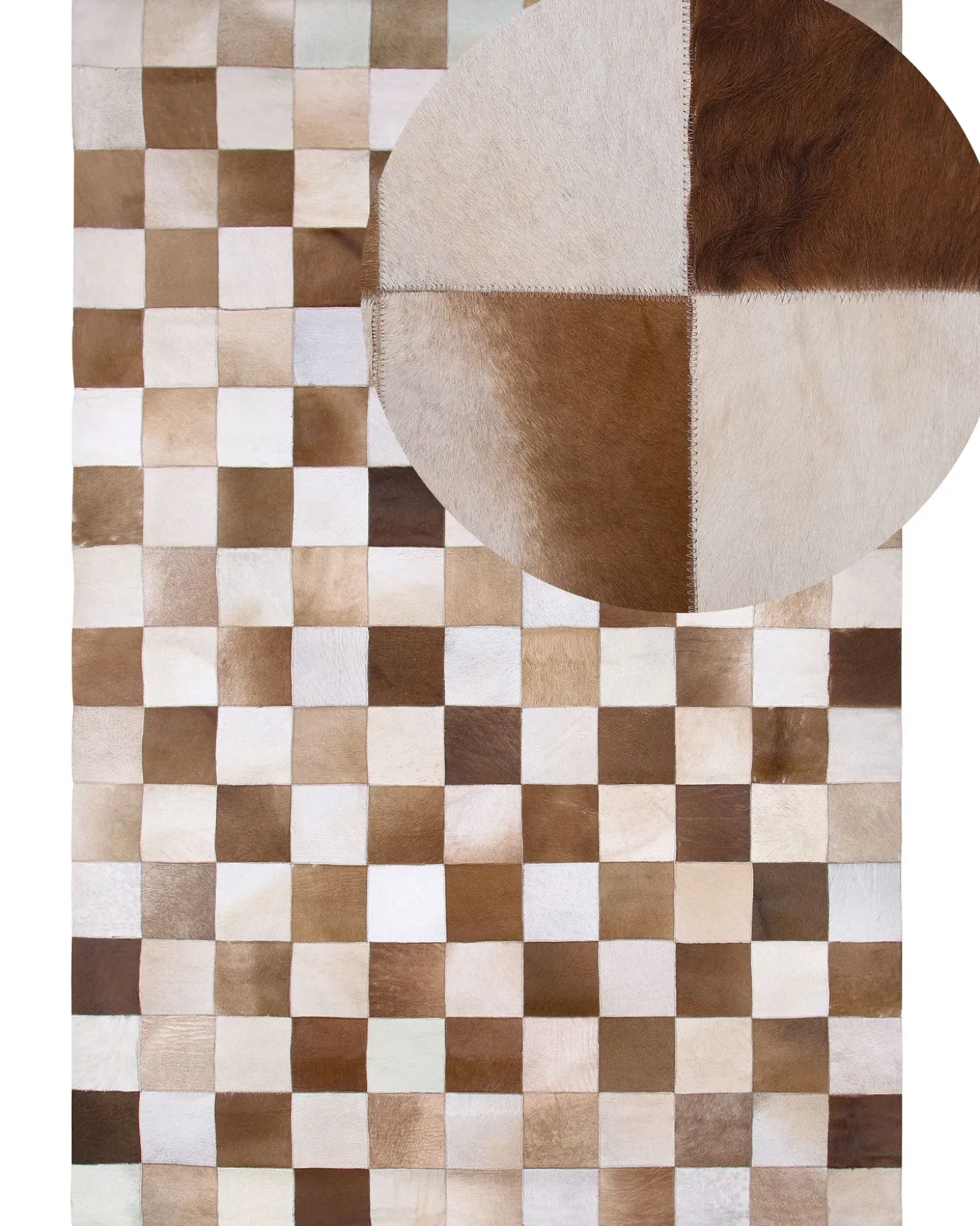 Gulvtæppe SOLMAZ Beige 140 x 200 cm Ægte læder