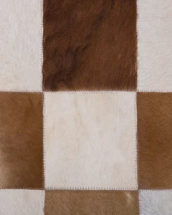 Gulvtæppe SOLMAZ Beige 140 x 200 cm Ægte læder
