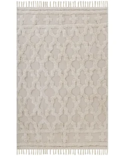 Gulvtæppe SULUOVA Beige 140 x 200 cm Bomuld