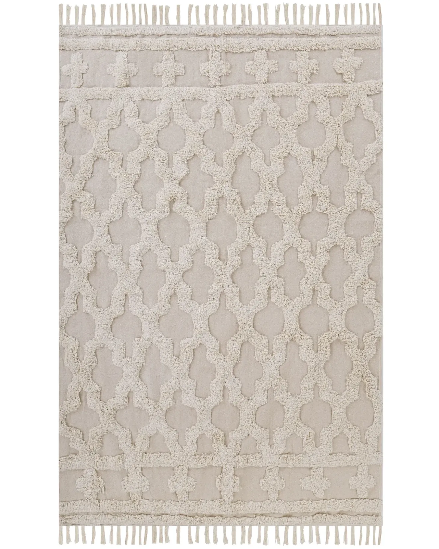 Gulvtæppe SULUOVA Beige 140 x 200 cm Bomuld