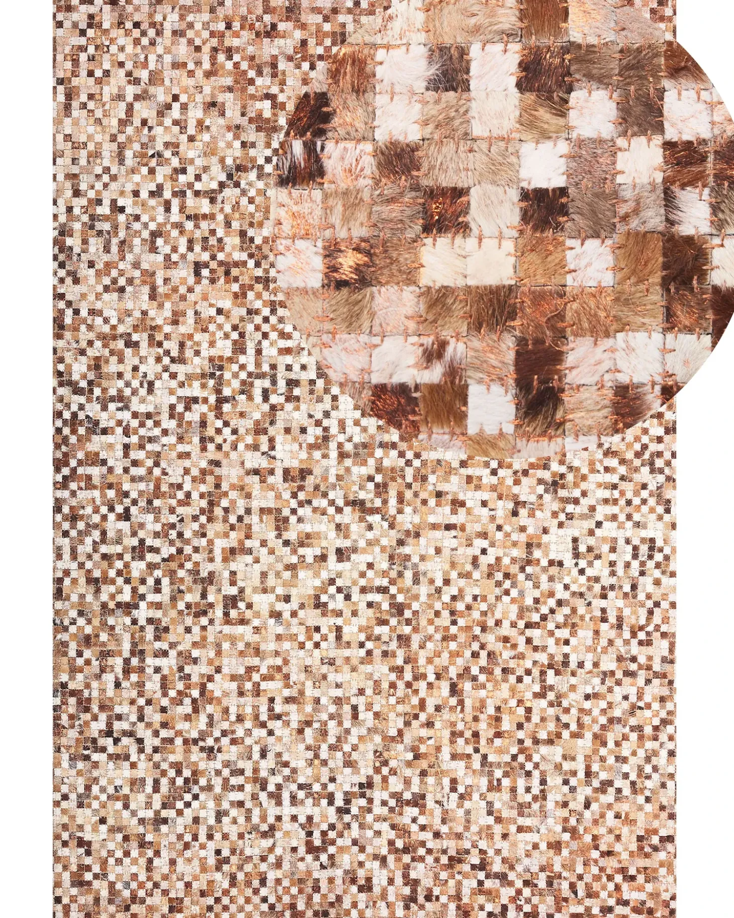 Gulvtæppe TORUL Brun 160 x 230 cm Ægte læder