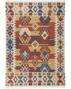 Gulvtæppe VOSKETAP Multifarvet 160 x 230 cm Uld Kelim
