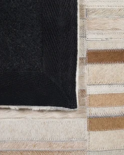 Gulvtæppe YAGDA Beige 140 x 200 cm Ægte læder