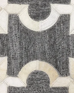 Gulvtæppe YEDISU Mørkegrå 160 x 230 cm Ægte læder