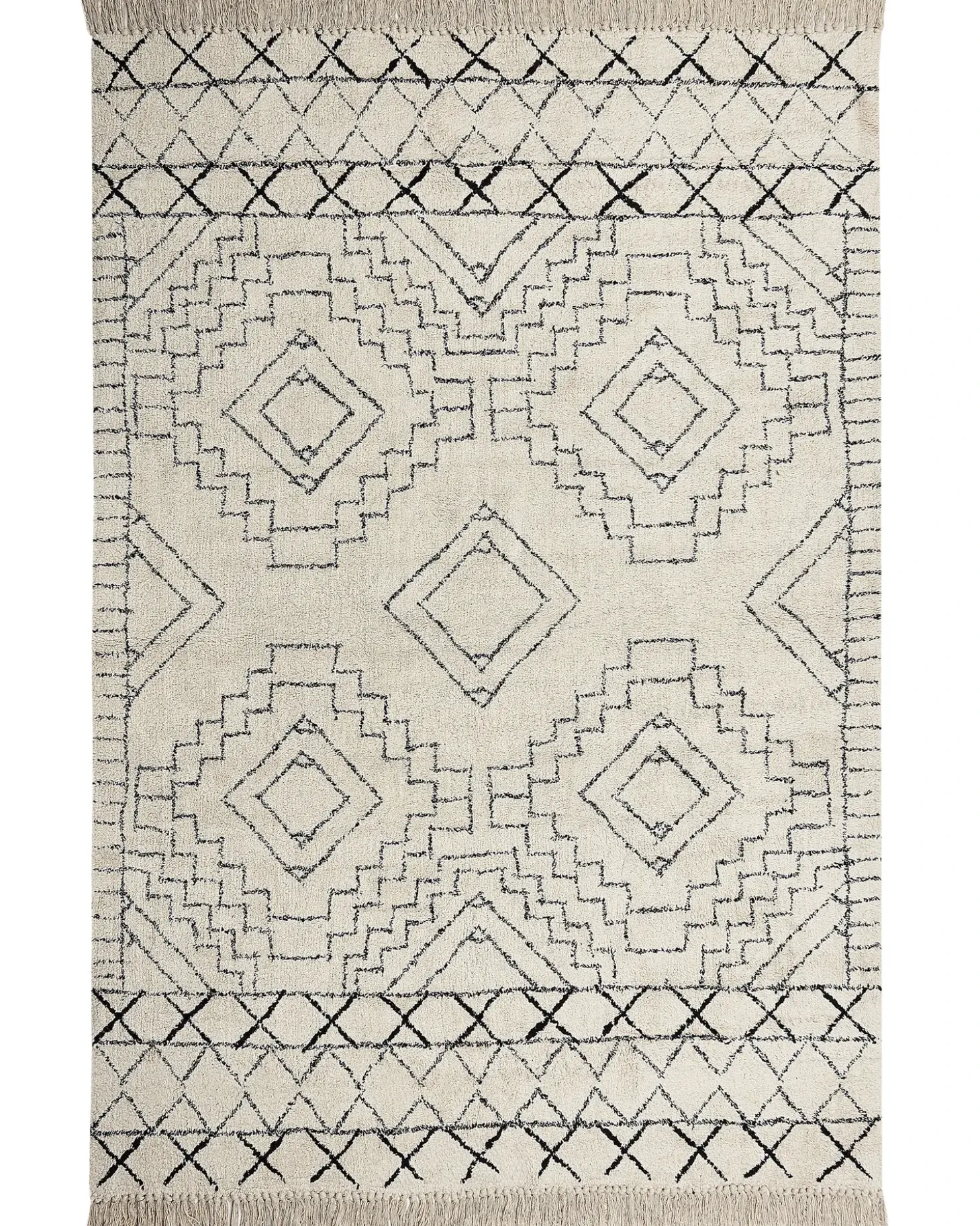 Gulvtæppe ZEYNE Beige 160 x 230 cm Bomuld