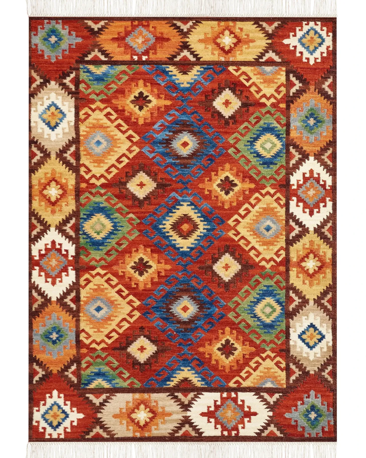 Gulvtæppe ZOVUNI Multifarvet 200 x 300 cm Uld Kelim
