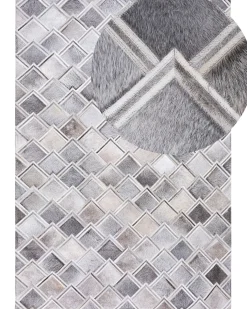 Gulvtæppe AGACLI Grå 160 x 230 cm Ægte læder