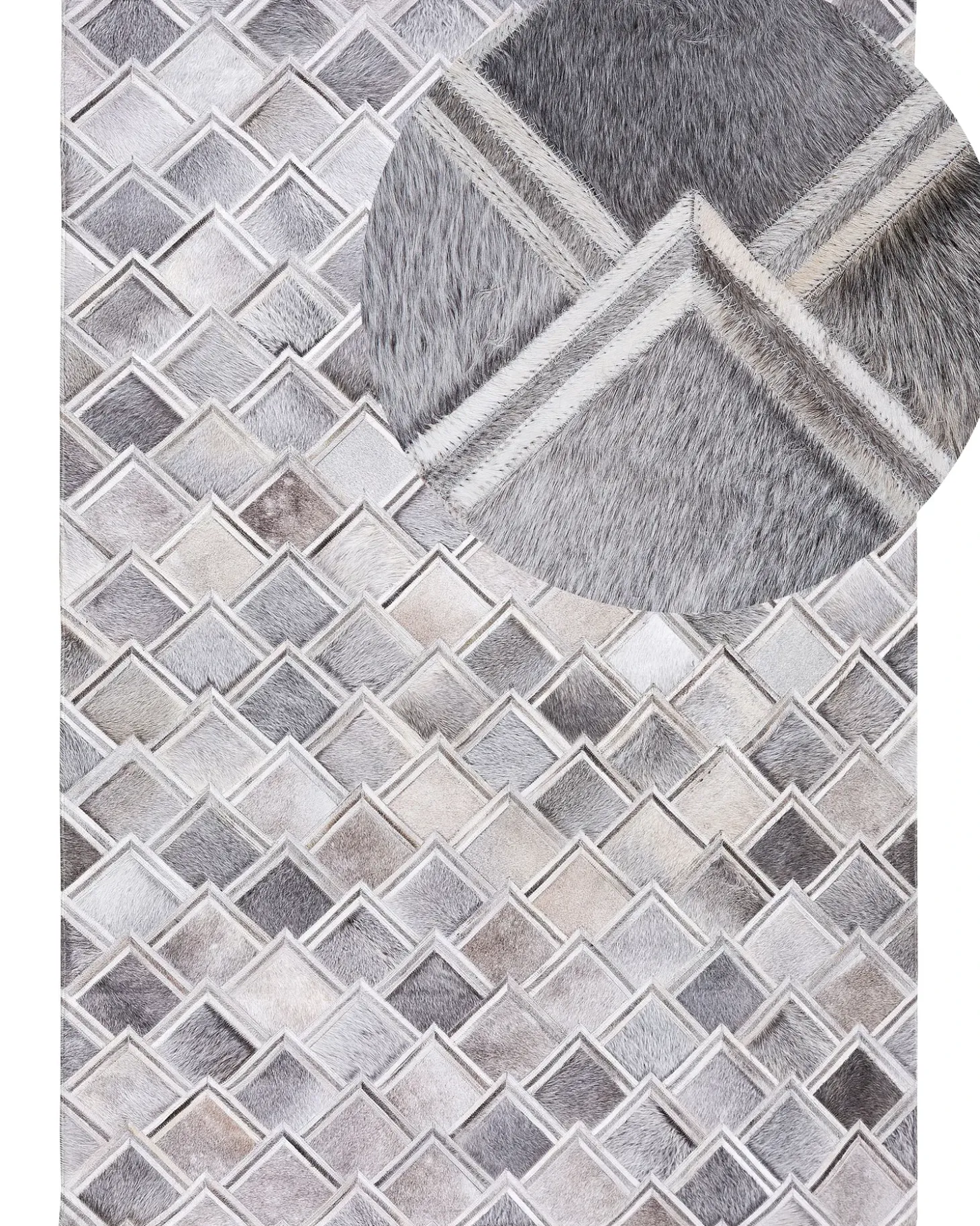 Gulvtæppe AGACLI Grå 160 x 230 cm Ægte læder