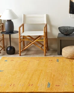 Gulvtæppe AKALAN Gul 160 x 230 cm Uld Gabbeh
