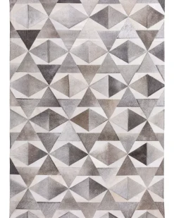 Gulvtæppe ALAKA Grå 160 x 230 cm Ægte læder