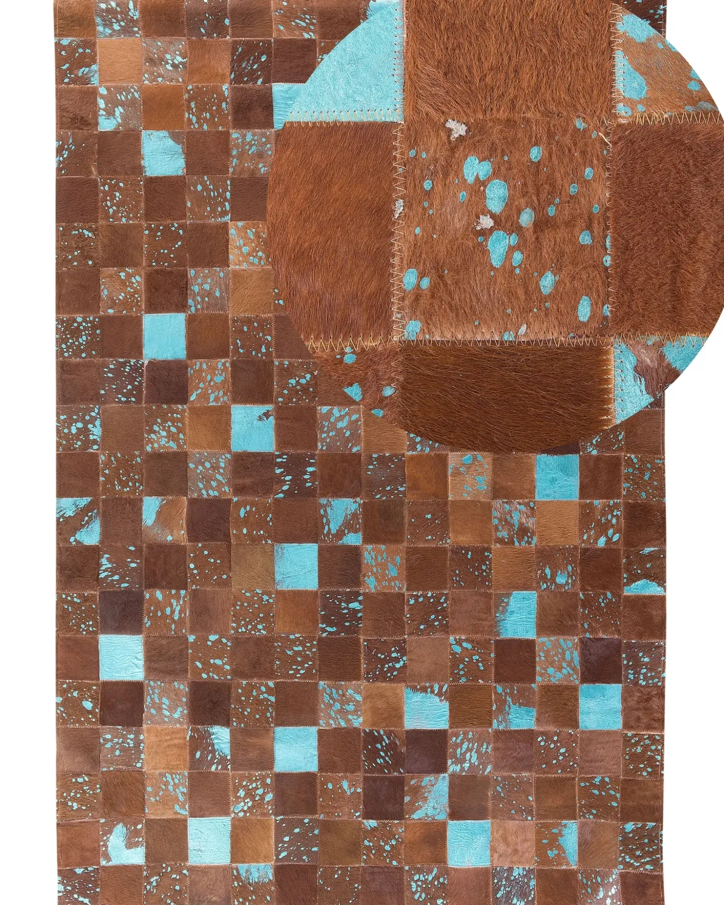 Gulvtæppe ALIAGA Brun 160 x 230 cm Ægte læder